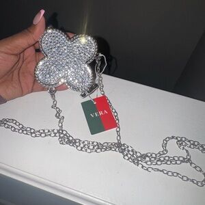 Vera Silver Crystal Crossbody Mirror